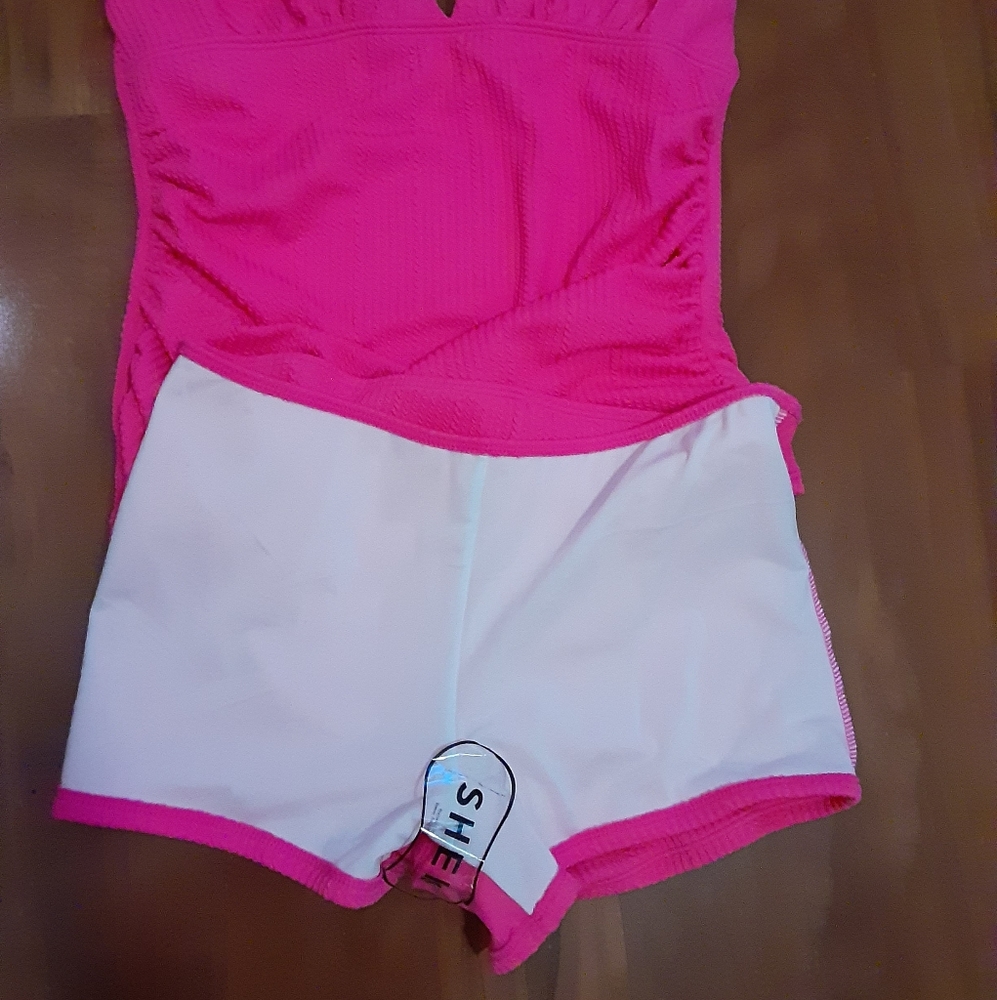 SHEIN PINK TANKINI TWO PIECE BATHING SUIT NWOT - Picture 8 of 9
